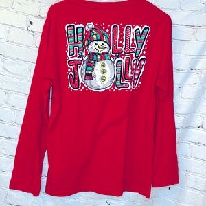 Southern Y’all Red Green Holly Jolly Christmas Long Sleeve T-Shirt Size XXL